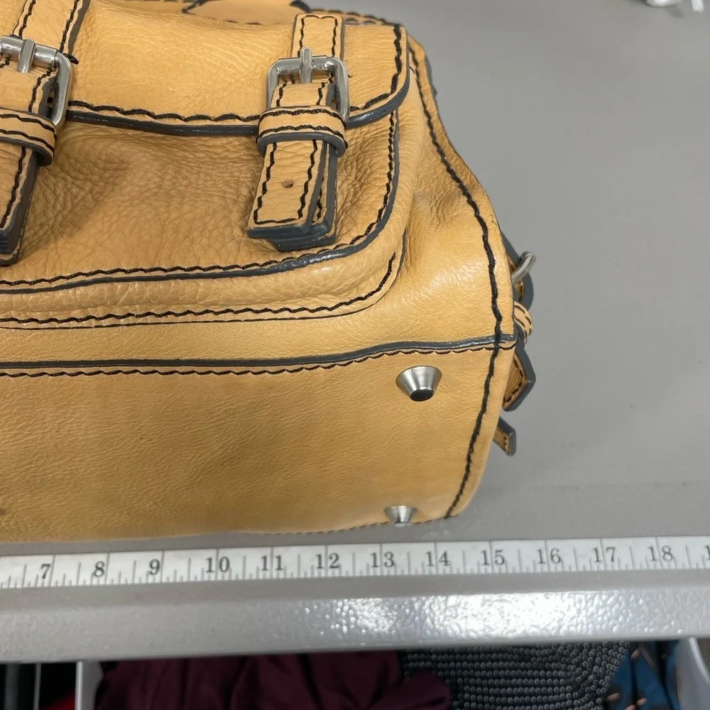 CHLOE Satchel Tote Purse Camel Brown Leather Buttery Pebbled Leather Luxury
